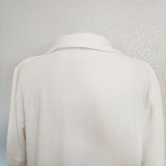 Faherty White Terry Cloth Short Sleeve Button Up Size XL - Picture 7 of 12